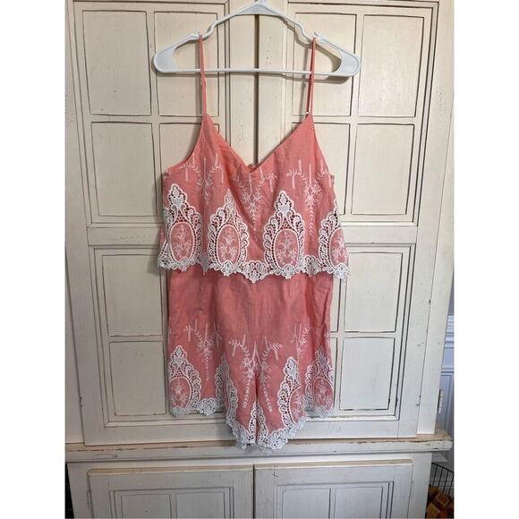 NWT By Together size large romper crocheted lace trim - Picture 1 of 3